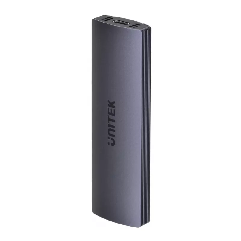 Caja para SSD M.2 Unitek uDrive gris — M.2 (2230/2242/2260/2280), NVMe/SATA III, USB-C 10 Gbit/s, aluminio