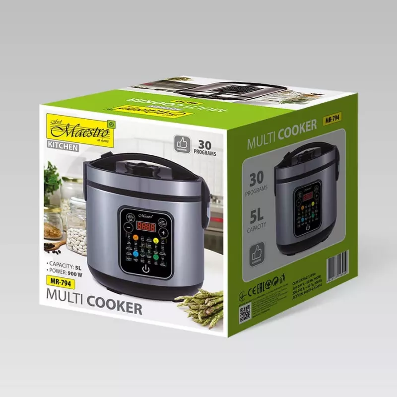 Olla multifunción Maestro MR-794 5 L 900 W negro, acero satinado