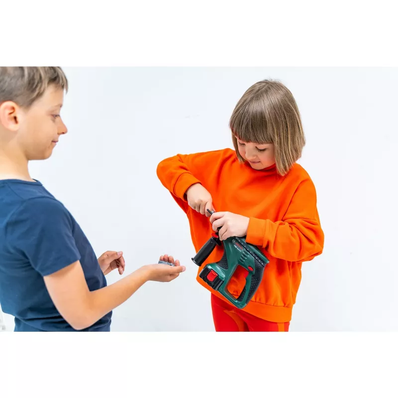Theo Klein Taladro percutor infantil Bosch, efecto de sonido y luz, juego de rol