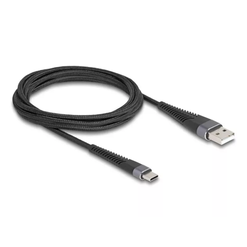Cable USB DELOCK USB 2.0 2 m USB A USB C negro 81122