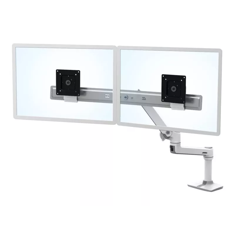 Ergotron 45-489-216 LX Desk Dual Direct Arm soporte para monitores, hasta 25 pulgadas (63,5 cm), 0,9–5 kg, blanco