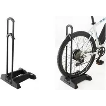Soporte para bicicleta FISCHER 10446 — aparcabicicletas de 1 plaza, plástico y aluminio, negro