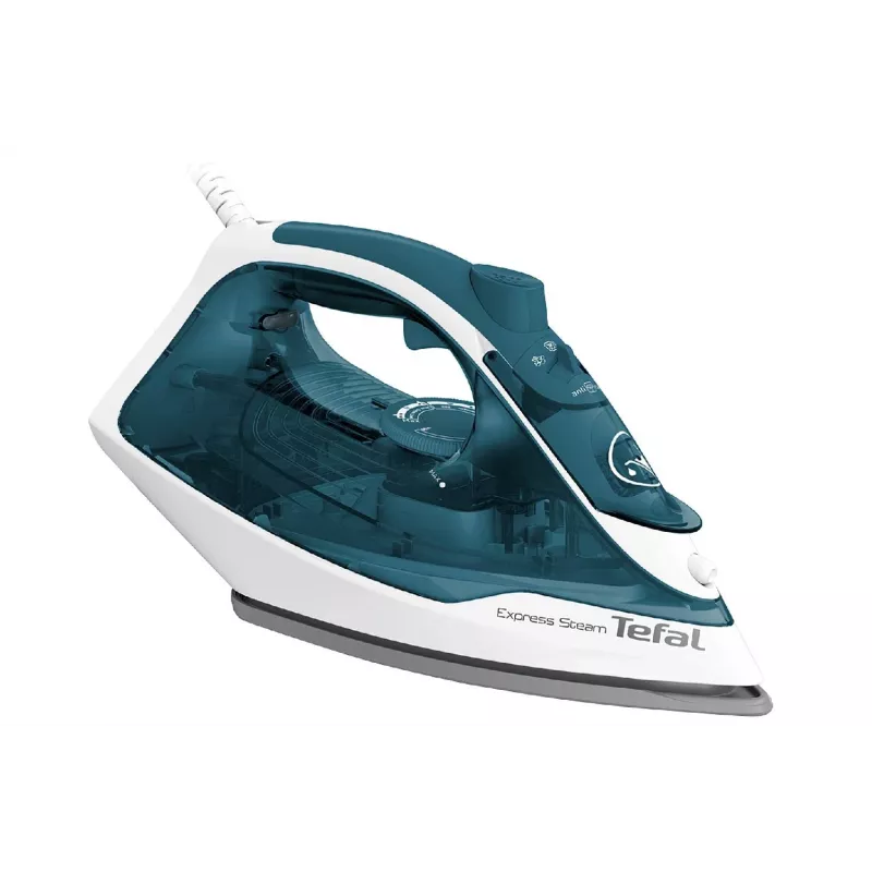 Tefal FV2839 Plancha Dry & Steam suela Cerilium 2400 W Azul, Blanca