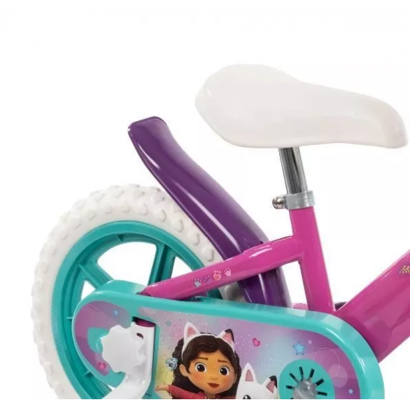 Bicicleta infantil HUFFY GABBI 12 pulgadas, rosa, freno de contrapedal, ruedines, neumáticos de espuma