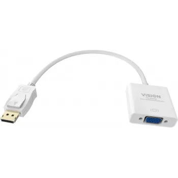Adaptador de cable de vídeo Vision TC-DPVGA 0,22 m VGA DisplayPort Blanco
