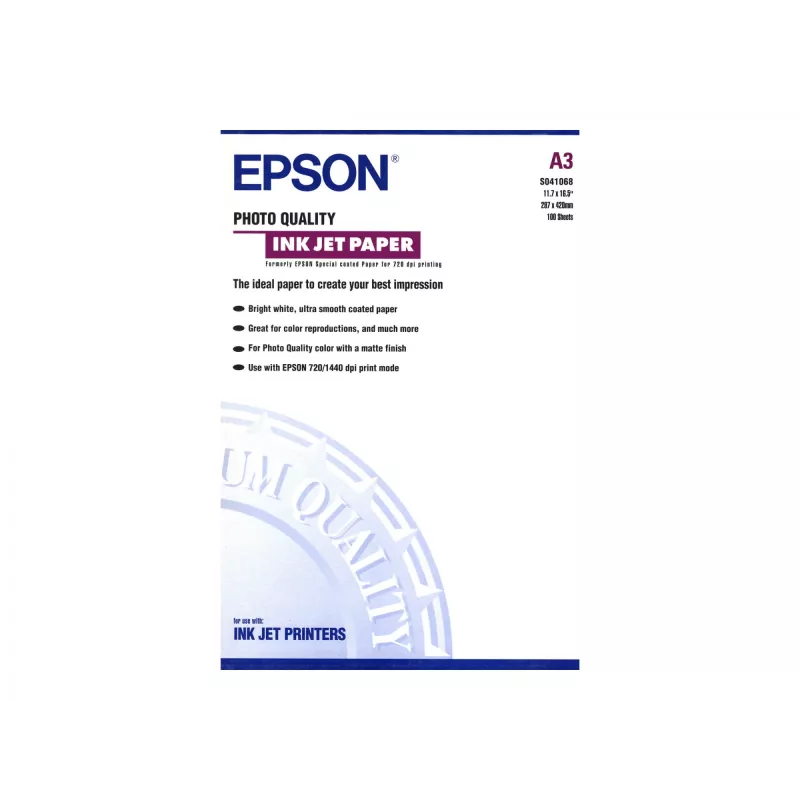Papel Epson Photo Quality Ink Jet, DIN A3, 102 g/m², 100 hojas