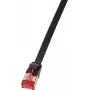 LogiLink - cable de parcheo - RJ-45 (M) a RJ-45 (M) - 7,5 m - U/FTP, PiMF - CAT 6 - moldeado, con clip, plano - negro (CF2083S)