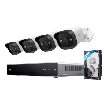 Grabador de seguridad NVR Eufy E40 — entrada 4K de 8 canales, HDD de 2 TB (ampliable a 16 TB), negro/gris/blanco