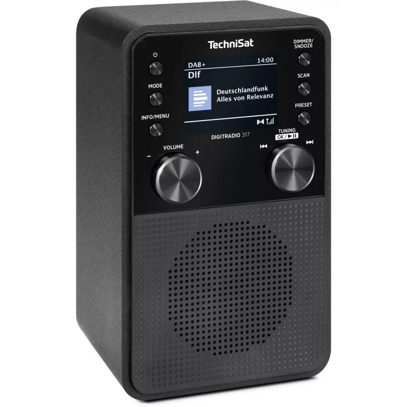 Radio digital TECHNISAT DigitRadio 317 — negra, recepción FM y DAB+