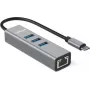ROLINE Adaptador USB Type-C - Gigabit Ethernet + hub 3x - Digital/Datos (12.02.1127)