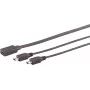 Cable USB S/CONN 13-20022 USB 2.0 0,3 m USB-C 2x Mini-USB-B negro