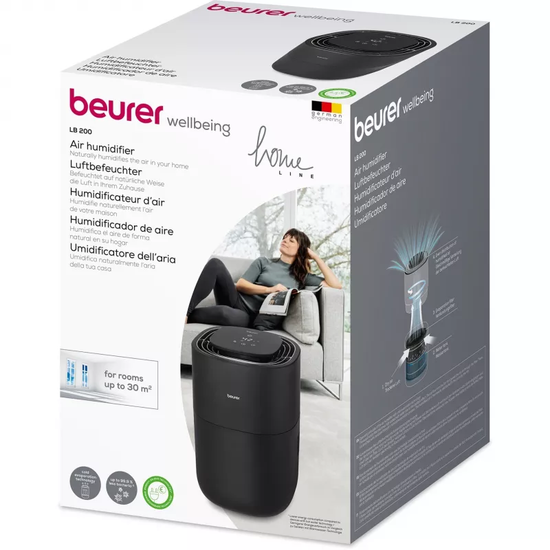 Humidificador Beurer LB 200 negro con depósito de agua de 200 ml