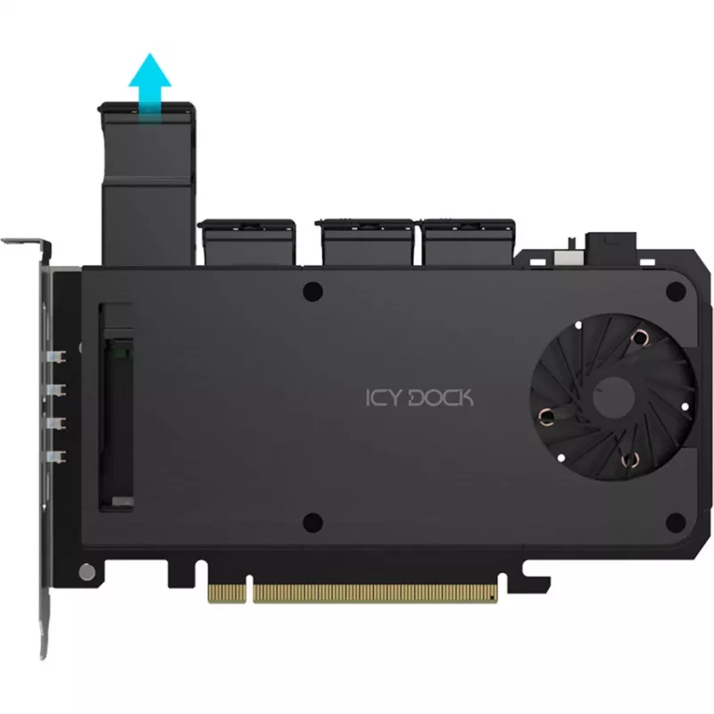 Tarjeta adaptadora 4 x M.2 NVMe SSD Mobile Rack, Icy Dock MB204MP-B