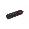 Alargador de corriente Lanberg PS1-03F-0150-BK 1,5 m 3 enchufes con toma de tierra para interiores Negro