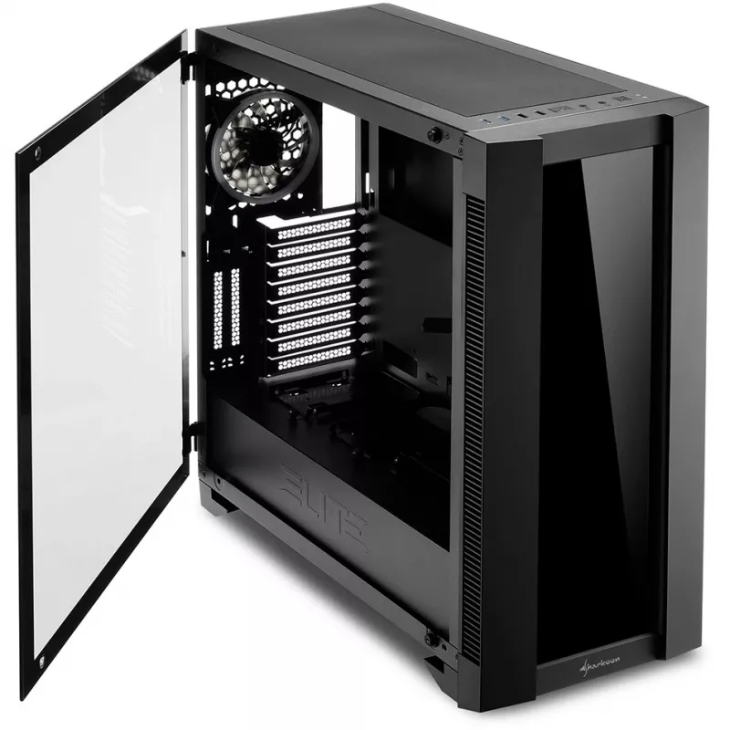 Caja de PC Sharkoon ELITE SHARK CA200G Torre Media Negra