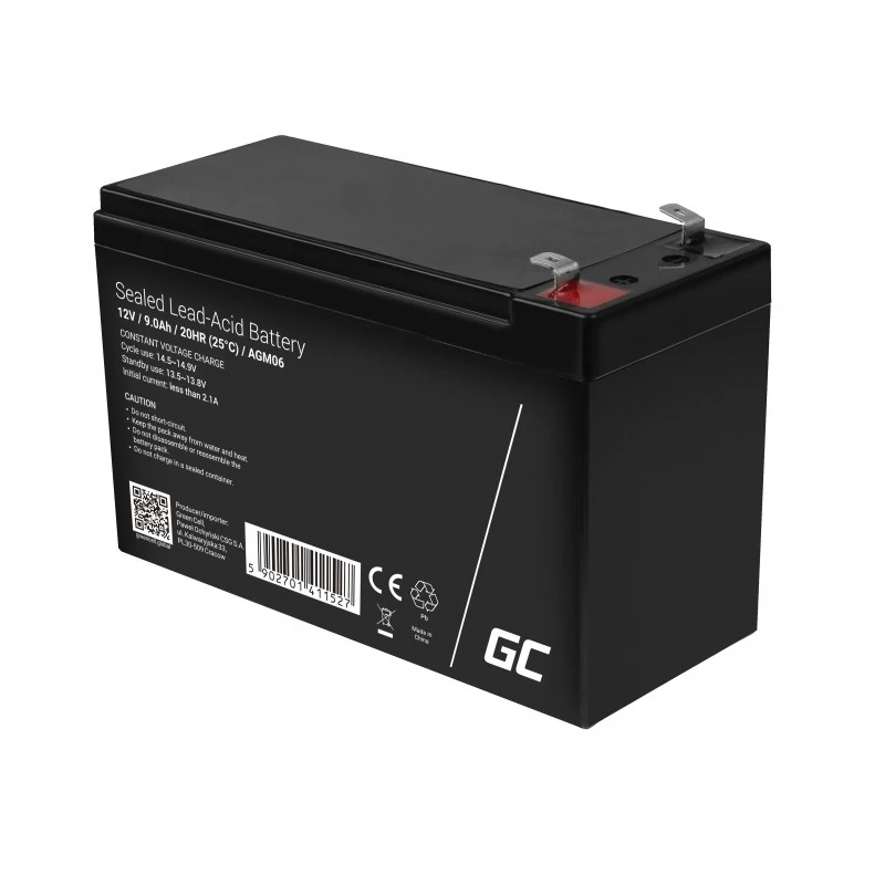 Batería para SAI Green Cell AGM06 — 12 V 9 Ah plomo-ácido VRLA 95 × 151 × 65 mm, 2,3 kg