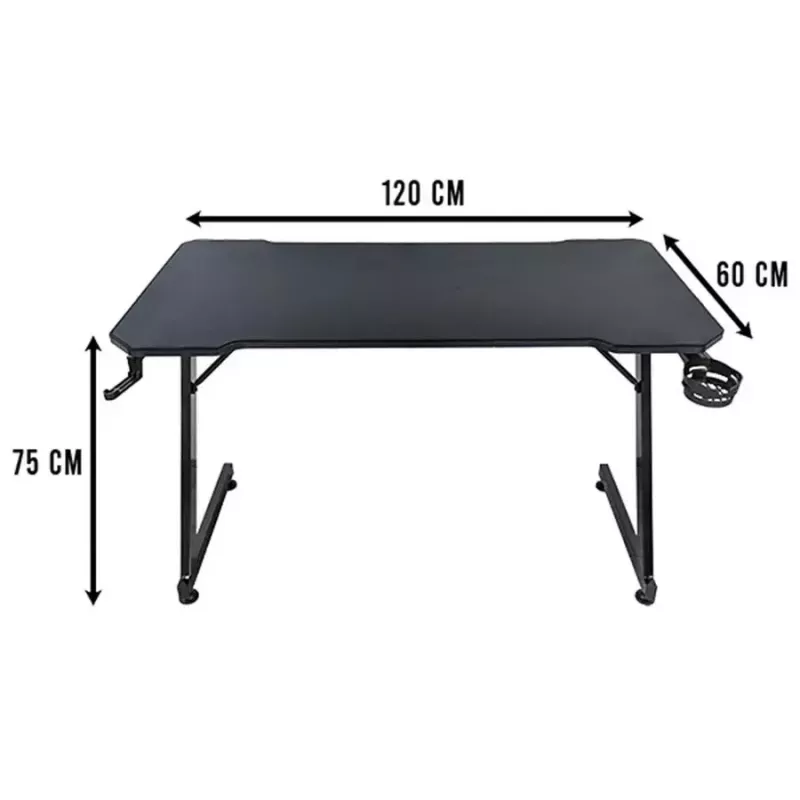 Mesa de ordenador Subsonic SA5706 negra recta PVC 120x60 cm