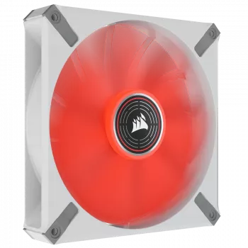CORSAIR ML140 LED ELITE WHITE ventilador de 140mm con rodamiento magnético y LED rojo con AirGuide, pack individual