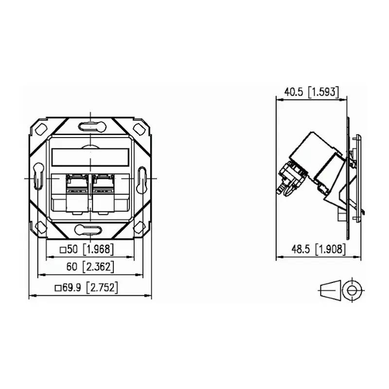METZ CONNECT 130B12D21102-E - RJ-45 - 6a - -40 - 70 °C - Blanco - Acrilonitrilo butadieno estireno (ABS) - Zinc - GHMT - CE