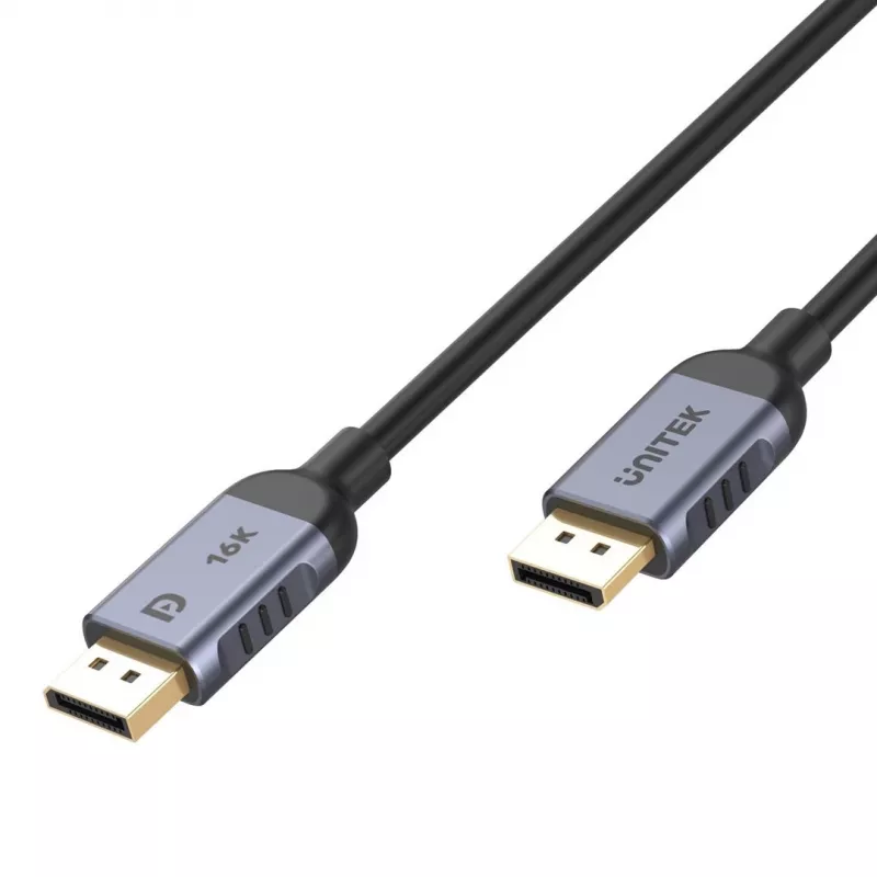 Unitek C1626GY01-1.5M cable DisplayPort 2.1, 8K@120Hz, 1,5 m, negro/gris