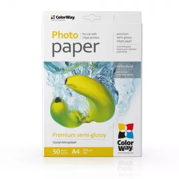 Papel fotográfico ColorWay, 50 hojas | 255 g/m² | A4 | Satinado premium