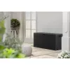 Caja de almacenamiento exterior Keter 249722 270 L, resistente a la intemperie, grafito, rectangular 1180×440×580 mm