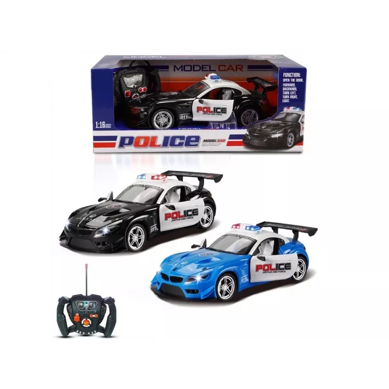 Coche de policía R/C Madej con luz y puerta practicable – modelo radiocontrol