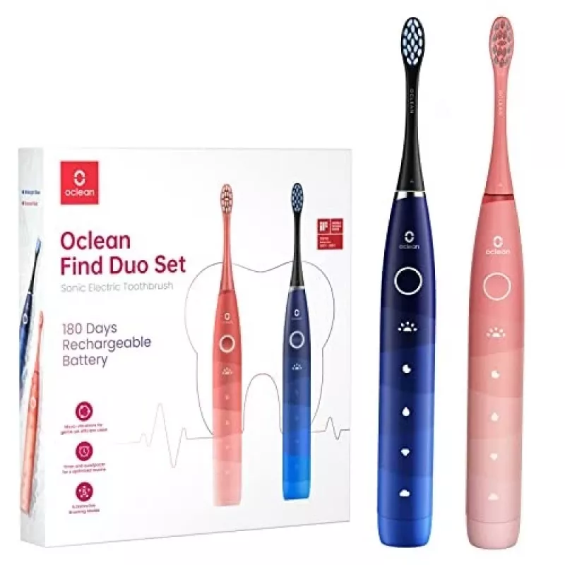 Cepillo de dientes sónico Oclean Flow Find Duo Set Adultos Azul Rosa OCLEAN