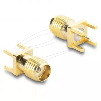 Cambiador de género de cable DELOCK 67411 conector macho SMA dorado – adaptador SMA a SMA