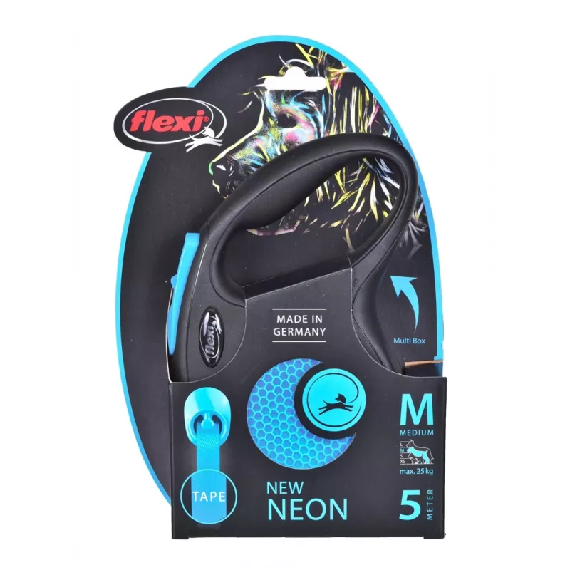 FLEXI New Neon M - Correa retráctil - 5 m