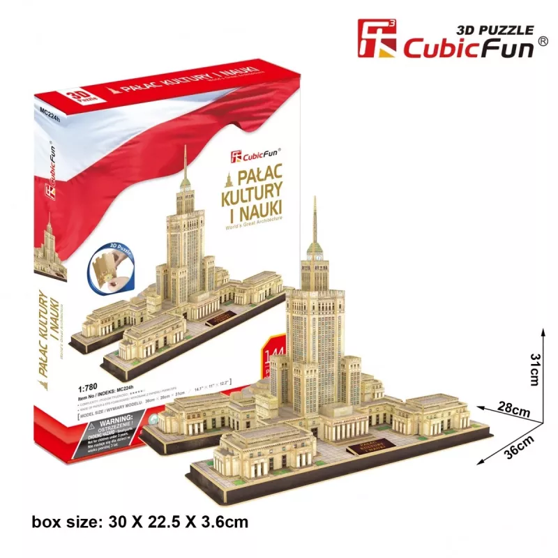 PUZLE 3D Palacio de la Cultura y la Ciencia, 144 PIEZAS