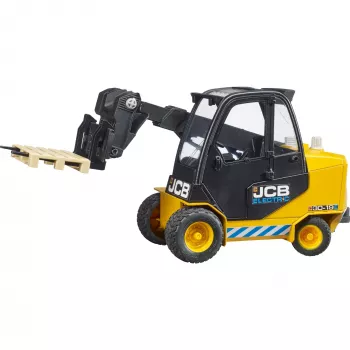 Carretilla elevadora BRUDER JCB Teletruk de juguete — ABS, edad recomendada 3+, negra y amarilla