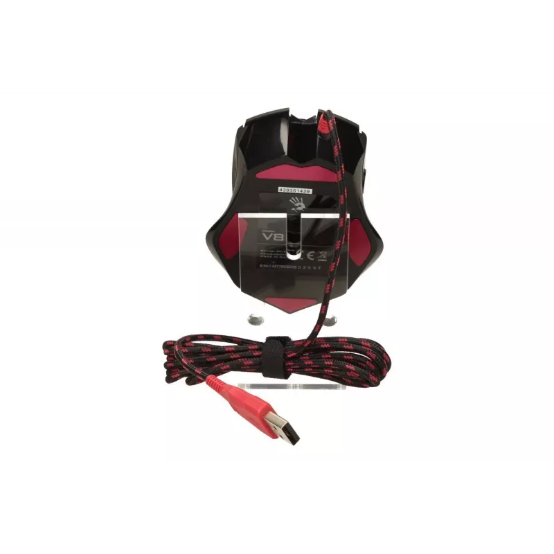 Ratón gaming A4Tech Bloody V8m — 3200 DPI, 8 botones, V-Track óptico, USB Type-A, negro
