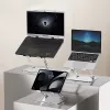 Soporte para portátil MEDIA-TECH MT2661 — altura ajustable, diseño plegable de aluminio para portátiles de hasta 17