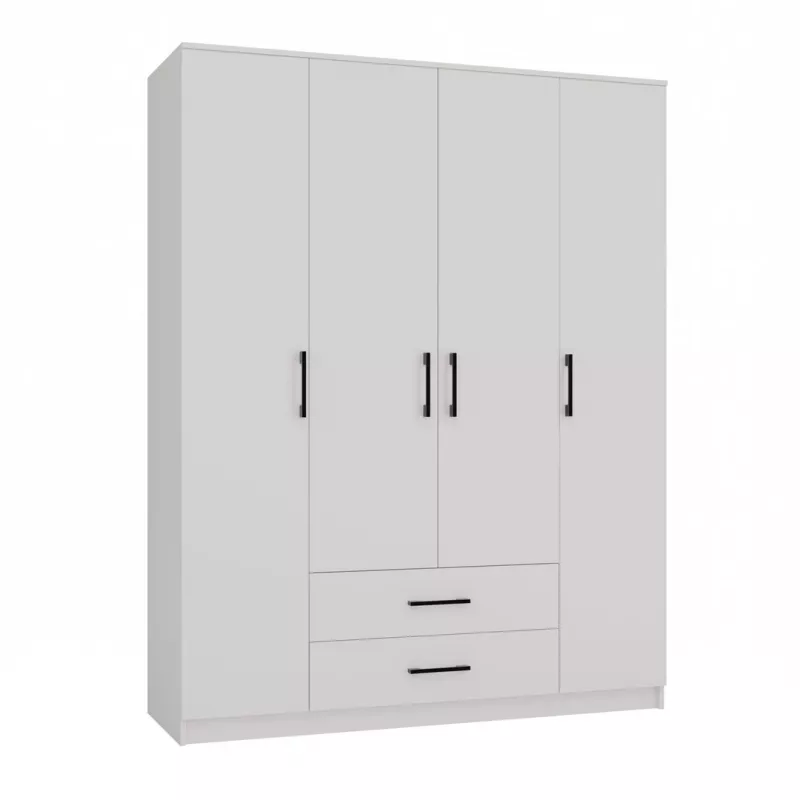 Armario ropero Topeshop ROMANA 160 BIEL KPLB 11 baldas 4 puertas blanco