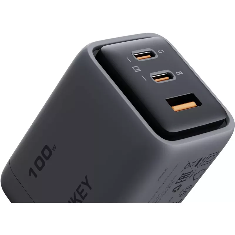 Cargador de pared Comet Mix 3 PA-C5 3xUSB (2xUSB-C y 1xUSB-A) 100W 5A QC5.0 PD3.0 AFC PPS FCP SCP