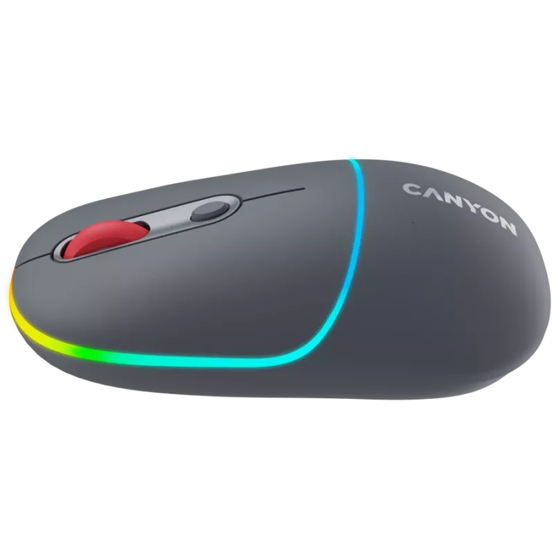 Ratón inalámbrico Canyon MW-22 2 en 1 RGB - gris - Bluetooth/RF - 1.600 dpi - recargable