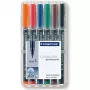 Rotulador permanente Staedtler 313 WP6 negro azul marrón verde naranja rojo