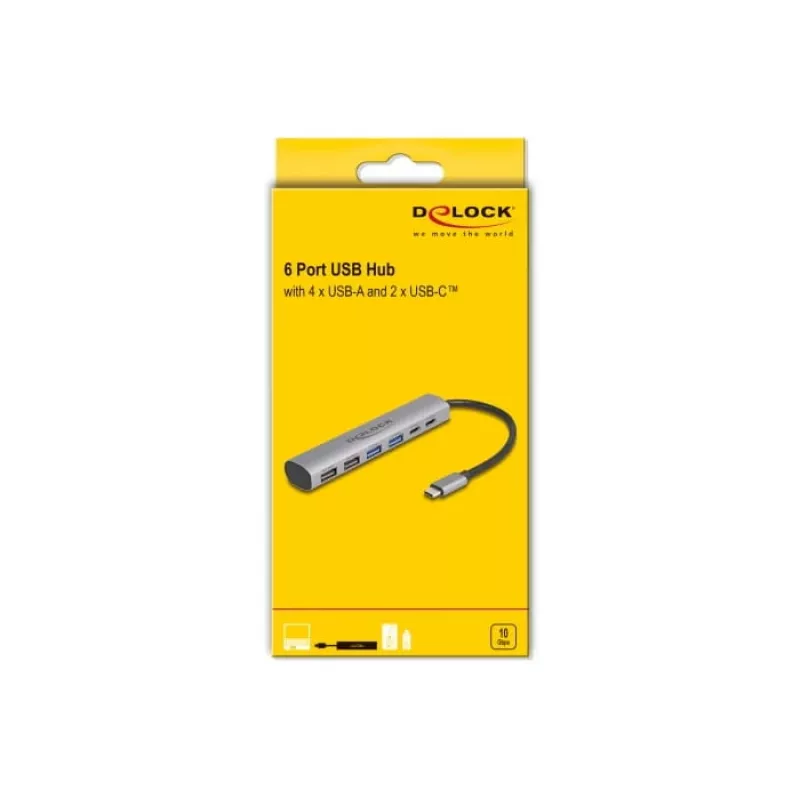 Dock para portátil DeLOCK 64232 con cable USB 3.2 Gen 1 Type-A Type-C gris