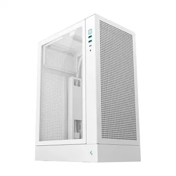 Caja de PC DeepCool CH170 PLUS WH Midi Tower — blanca, cristal templado, compatible con Micro ATX/Mini-ITX, GPU hasta 34,2 cm, altura del disipador de CPU 164 mm