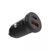 Cargador de coche FIXED FIXCC20N-CU-BK — conectores USB-C y USB-A, potencia de salida 20 W, adaptador de coche compacto