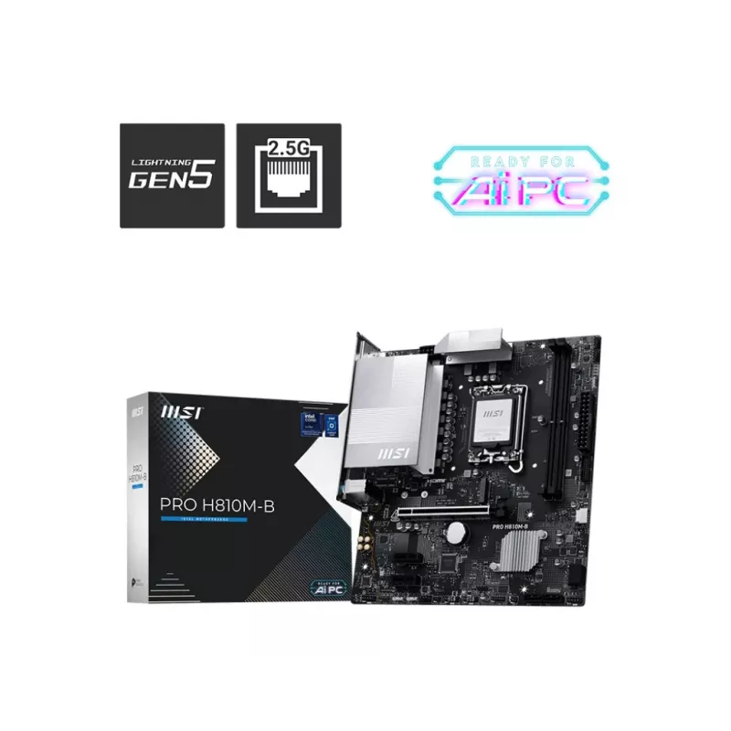 Placa base MSI PRO H810M-B Intel H810 LGA 1851 (Socket V1) micro ATX