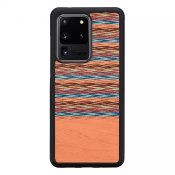 Funda para móvil Man and Wood para Samsung Galaxy S20 Ultra — cuadros marrones con borde negro