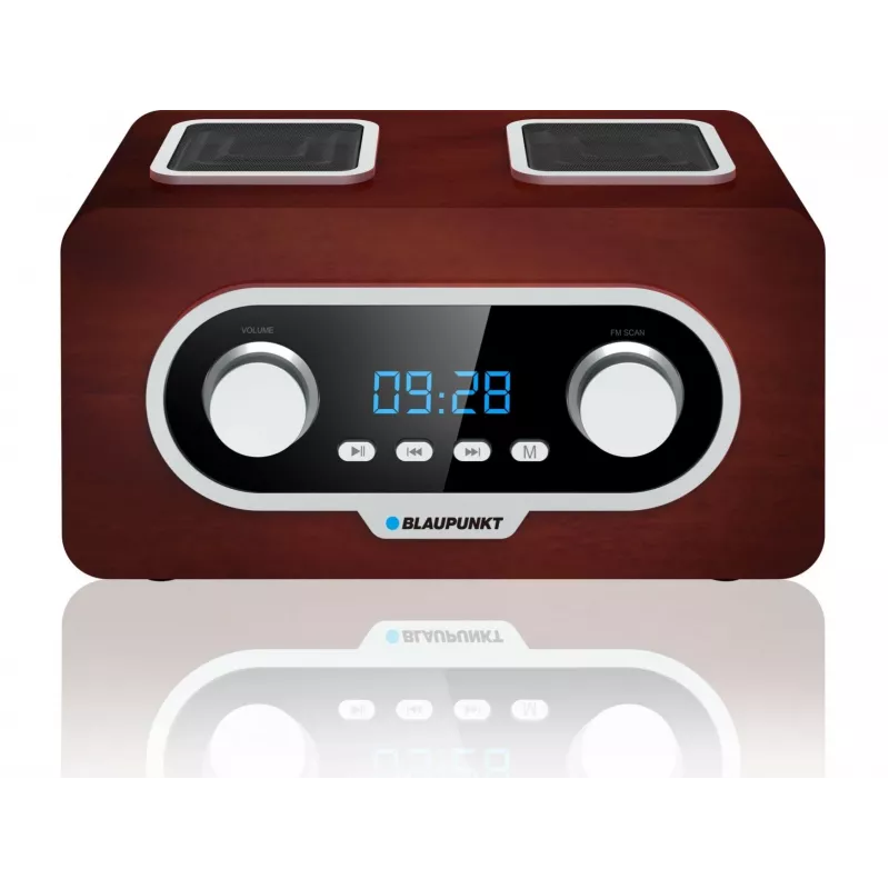 Radio portátil BLAUPUNKT PP5.2BR — radio de bolsillo FM, 60 memorias de emisoras, USB/MP3, AUX, batería recargable 1000 mAh, 3 W RMS, bronce