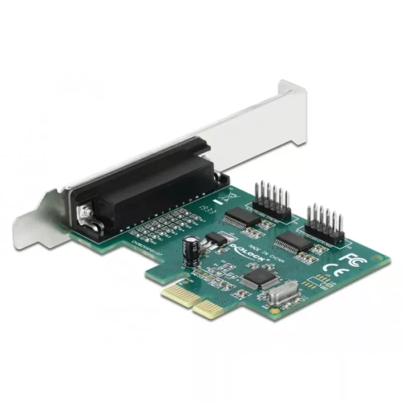 DeLOCK - Adaptador paralelo/serie - PCIe 1.1 perfil bajo - paralelo x 1 + serie x 2 (90413)