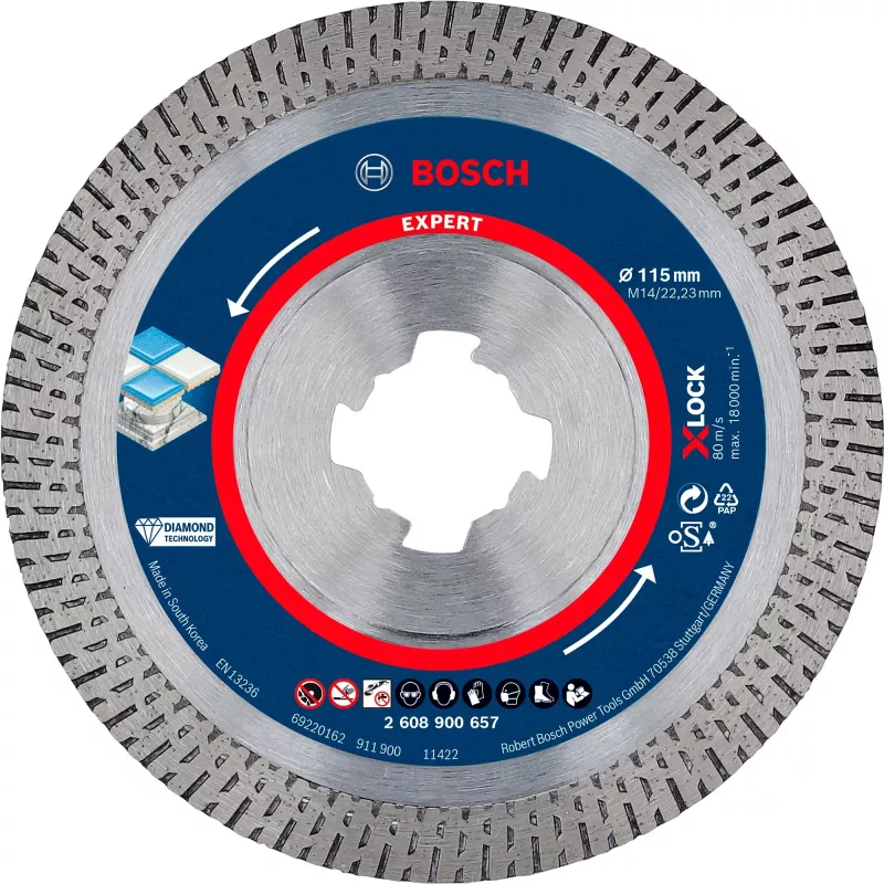 Bosch Expert HardCeramic X-LOCK disco de corte de diamante, 115 mm, 2608900657