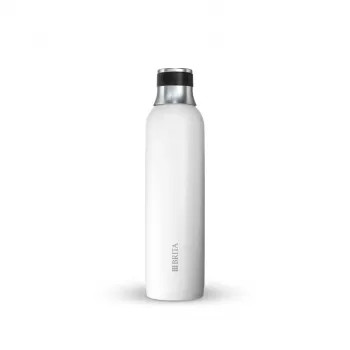 Botella de carbonatación BRITA 1046738 para gasificadores de agua potable, acero inoxidable, 650 ml, 77 mm Ø, 278 mm de altura
