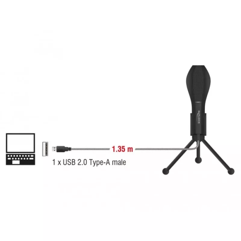 Micrófono condensador USB con soporte de mesa - ideal para gaming, Skype y canto
