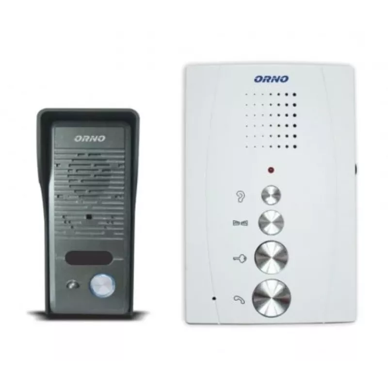 Kit de portero automático ORNO OR-DOM-RE-914 para viviendas unifamiliares, solución manos libres, blanco