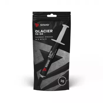Pasta térmica SAVIO TG-04 2 g – pasta térmica de alto rendimiento para CPU/GPU, densidad 2,81 g/cm³, gris, 2 g